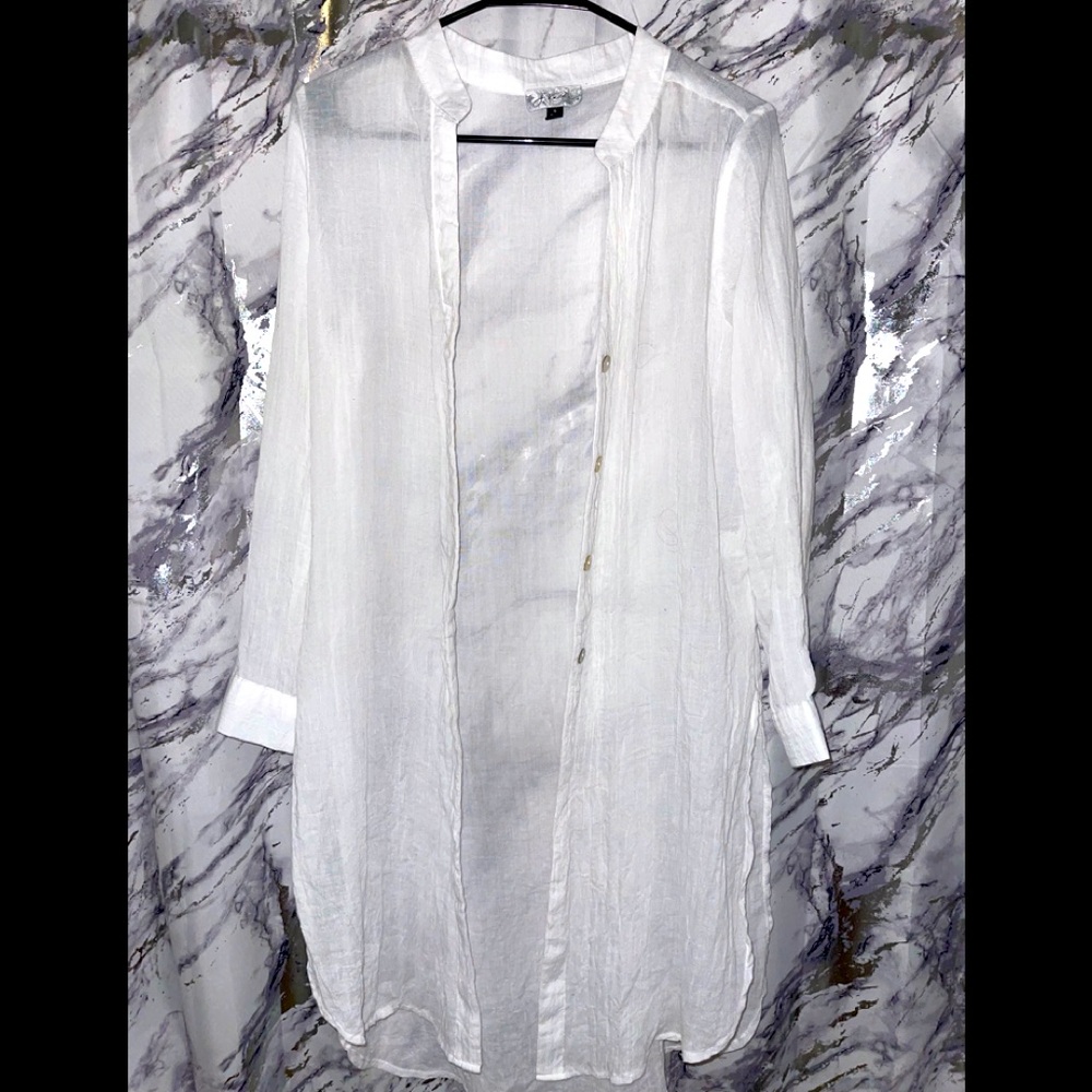 J valdi buttoned up dress in white
